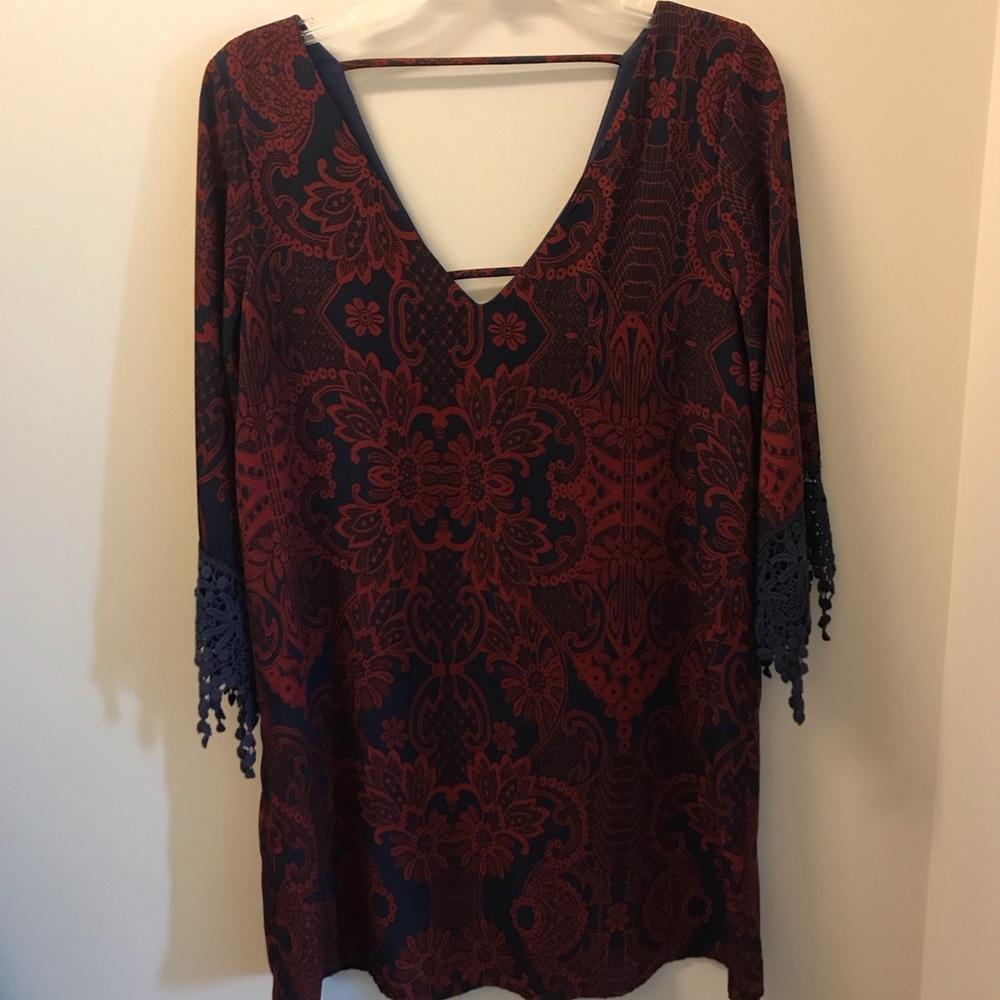 3 Quarter Lace Sleeve Dress